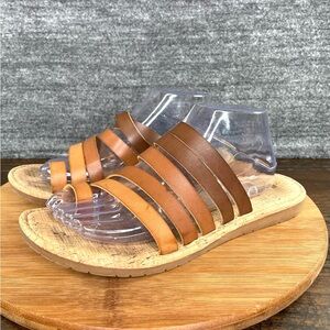 Korks by Kork-Ease Khela Sandals Womens 10 Strappy Slip On Flats Brown Beach